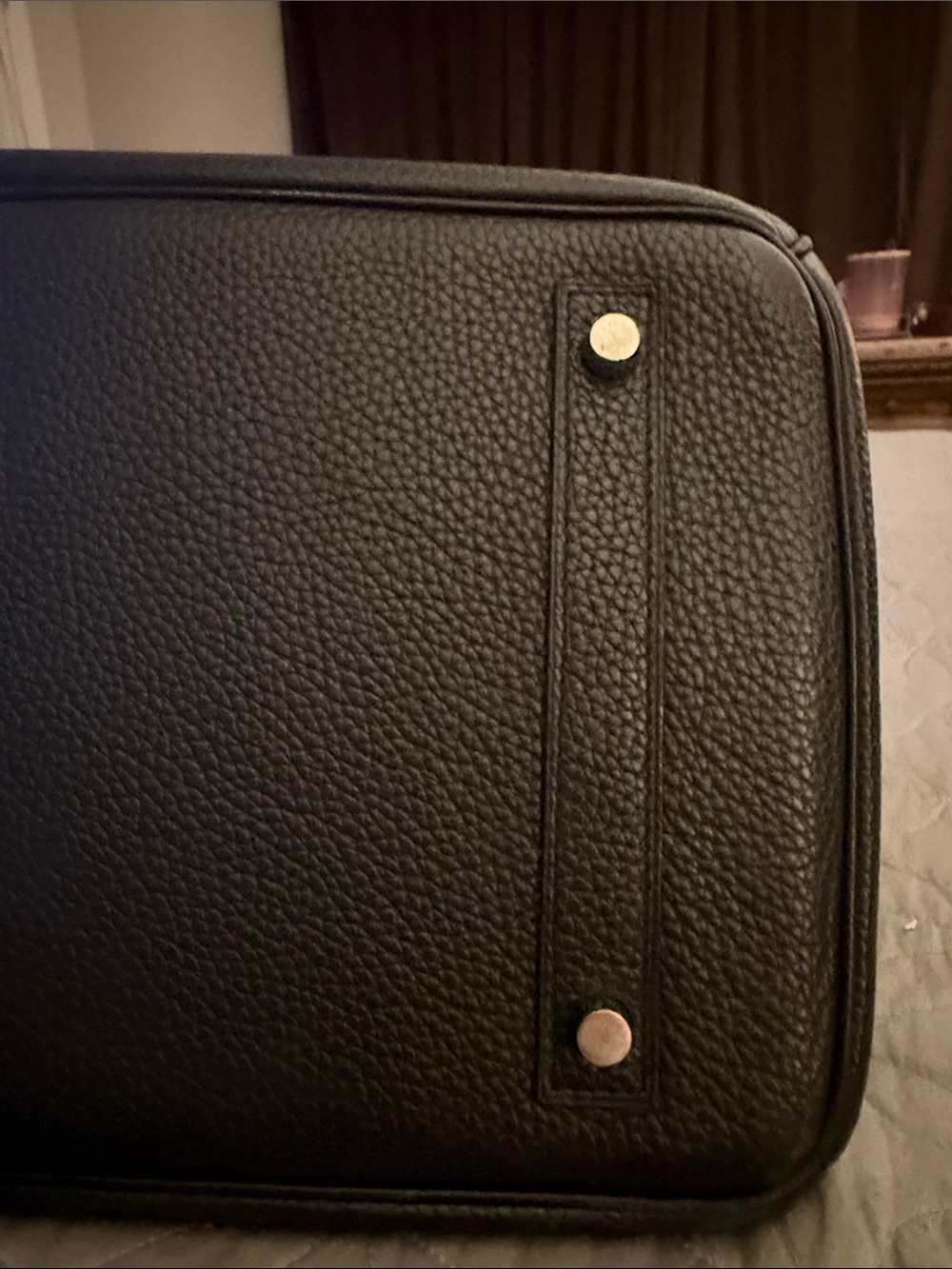 Black Leather woman Tote Bag with Silver Hardware - Picture 6 of 14